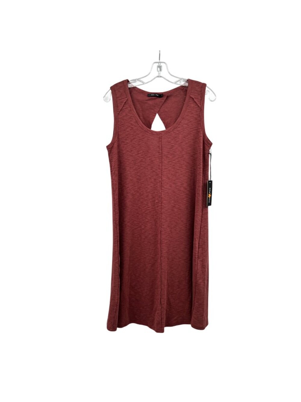 Doe & Rae Womens Tank Dress Below Knee Keyhole Back Rosewood Size Small New